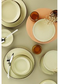 Resim Kütahya Porselen Moderna Yemek Takımı Pearl Bej/Sarı 4 Kişilik 16 Parça 