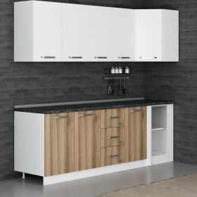 Resim Minar 240CM Köşe Mutfak Dolabı - Beyaz/dore K240-D4 