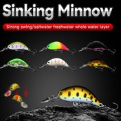 Resim Çok Renkli 50mm Batan Crankbait Balıkçılık Yem, 1.96in ABS Malzeme, Yavaş Batma Eylemi, Bass için İdeal - Sevgililer Günü, Şükran Günü, Babalar Günü, Ejderha Tekne Festivali, Büyükanne Günü için Mükemmel 