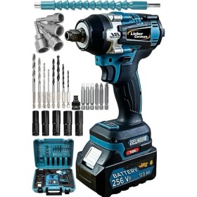 Resim Lieber German Ix 256VF Kömürsüz Motor 560 Nm 30 Pcs Setli 2 Akülü Somun Sökme Sıkma Makinesi 