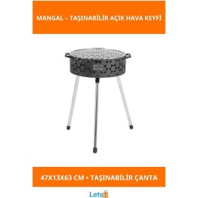 Resim Katlanabilir Pratik Lüks Mangal No 2 Orta Boy Kamp Piknik Bahçe 