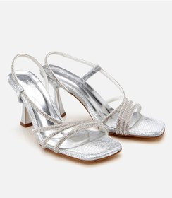 Resim Hotiç Kadın Mavi Denim Hasır Detaylı Dolgu Topuklu Sandalet 01sah307610a210 Lame-sılver Lame 
