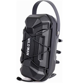 Resim Wıld Man Gd6x Plus 3l Elektrikli Scooter Hızlı Bırakma Gidon Çantası Sert Kabuk Su Geçirmez Çanta Siyah 