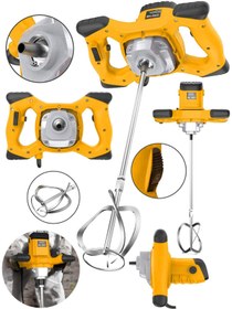 Resim snaiker X-3000 Bakir Sargı 6 Kademe Devirli Ayarlı Elektrikli Alçı Boya Ve Harç Karıştırıcı Mikser 