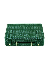 Resim Croco Desen Seyahat Puro Kutusu Humidor İçi Sedir Yeşil 18's 