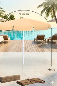Resim Lucky Love Plaj Bahçe Balkon İçin Şemsiye İnce Branda Kumaş - 2 Metre Yükseklik / 170 Cm Genişlik 