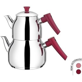 Resim Viola Aile Damla Paslanmaz Çelik Çaydanlık Pembe 