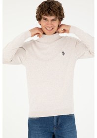 Resim U.S. Polo Assn. Erkek Slim Fit Yarım Boğazlı Taş Melanj Basic Kazak 50293499-VR225 