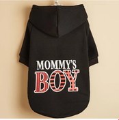 Resim Fochsia Siyah S Boy Mama Bebek Baskılı Köpek Kapşonlu Yaka Kazak Küçük Orta Boy 