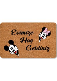 Resim Dijital Baskılı Kapı Önü Paspas Hoşgeldiniz Çok Amaçlı Iç Ve Dış Kapı Paspası Siyah 