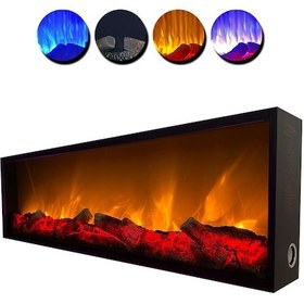 Resim Arif Şömine Dekoratif Yapay Elektrikli Şömine - 120x35x15 Cm - Farklı Renk Mod'ları, Kumandalı, Bluetooth 
