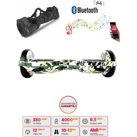 Resim Citymate Elektrikli Kaykay Hoverboard 6.5 Inch Yeşil Kamuflaj Grafity Desenli Akıllı Denge +Çanta 