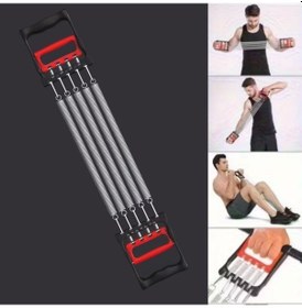 Resim Plentiful Göğüs Genişletme Ve Kuvvet Egzersiz Aleti 5 Yaylı 5 Kademeli Ayarlanabilir Fitness Ve Kuvvet Antrenmanı Ekipmanı Kırmızı 