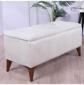 Resim Zümre Sandıklı Puf Krem Yatak Odası Ayak Ucu Oturma Odası Antre Krem 