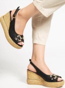 Resim NESSİMO Siyah Cilt Dolgu Topuk Sandalet N265324 