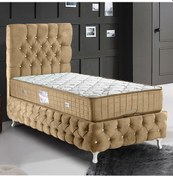 Resim Setaymobilya Baza, Cappy Lux Tek Kişilik Bej Baza + Başlık + Deluxe Yatak 