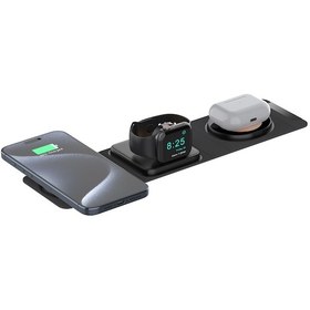 Resim Bix Bxmw6 15w Telefon Saat Tws Kulaklık Kablosuz Şarj Cihaz Siyah 