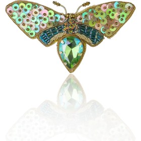 Resim Unica Brooche Kelebek Broş Yeşil Renk 