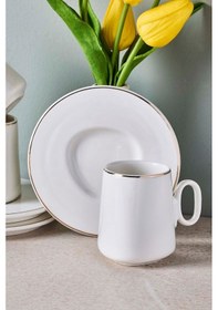 Resim Pure 6 Kişilik Porselen Kahve Fincanı Takımı Beyaz Beyaz 