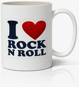 Resim I Love Rock 'n' Roll Baskılı Kupa Bardak Baskılı Kahve Kupa Bardak 