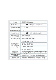 Resim Xindoker 15w Bluetooth 5.1 Ses Yükseltici, Usb/aux Girişli, Sinilink Uygulama Ve Uzaktan Kumanda Desteği, Kırmızı 