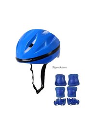 Resim Kask Dizlik Dirseklik Koruyucu Set 7 Parça Mavi 