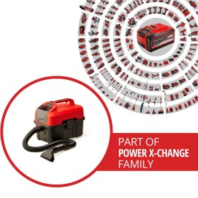 Resim Einhell Akülü Islak/Kuru Süpürge TE-VC 18/10 Li-Solo Power X-Change (10 L tank, 2 m hortum, dar aralık/fırça başlığı, döşeme/genel başlık dahil, akü dahil değildir) - 2347160 