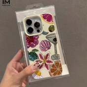 Resim İphone 16,15,14,13,12,11 Telefon Kılıfı için Uygun Taşlı Çiçek ve İçecek Desen Tasarımı, Lekelere Dayanıklı, Moda, Trendy, İnternet Ünlüsü 
