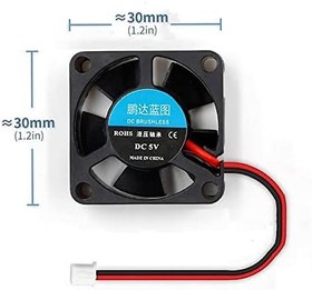 Resim DC 5V FAN 30x30mm 3x3cm 0,2A 1800 rpm Raspberry PI 3 PI 2 Ras 3 B 