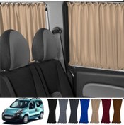 Resim Pandami Citroen Nemo 2007-2015 Uyumlu Krem Raylı Oto Perde Takımı 