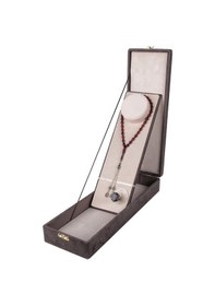 Resim Premium Seri-gri Kadife Tesbih Ve Yüzük Kutusu 