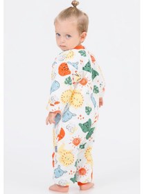 Resim Kız Erkek Çocuk Kalın Elyaf Dolgulu 2.5 Tog Desenli Uyku Tulumu-turuncu-beyaz Turuncu - Beyaz 