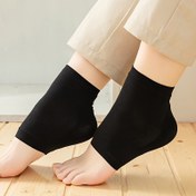 Resim 1 Çift Siyah Jel Topuk Çorapları, Anti-Blister Yumuşak Nefes Alabilen Unisex Görünmez Çoraplar - Nemlendirici Ayak Bakımı Yarı Çoraplar, Kemik ve Topuk Desteği ile, Nefes Alabilen Malzeme, Rahat Topuk Giyimi | Açık Burunlu Çoraplar | Fonksiyonel Ayakkabılar, Ayak Bileği Çorapları 