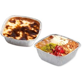 Resim Ambalaj Evi Alüminyum Sütlaç Kabı 100 Adet Aşure Kase Aliminyum 100 Adet 