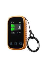 Resim Wezone Taşınabilir Co Algılayıcı, 3'ü 1 Arada Sıcaklık Nem Ölçer, Hızlı Şarjlı, 60 Saat Standby, Ses Işık Titreşim Alarmı Turuncu 
