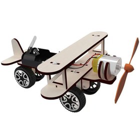 Resim Kendi Kendine Elektrikli Glide Uçağı - Renkli Tekerlekler ve Propeller ile Ahşap Biplan, Çocukların Bilimsel Deneyleri ve Eğitici Öğrenme İçin Mükemmel, Hediye Fikri, Eğitici Oyuncak, Hediye Ürünü | Eğitici Oyuncak | Renkli Tekerlekler, Uçak El Sanatları 