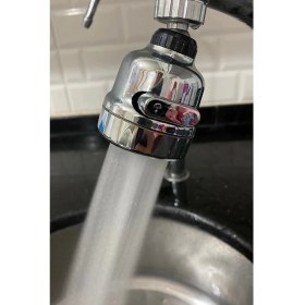 Resim İlk El Grup Ieg™ Krom 3 Fonksiyonlu Mutfak Lavabo Başlığı 360 Derece Döner Musluk Ucu 