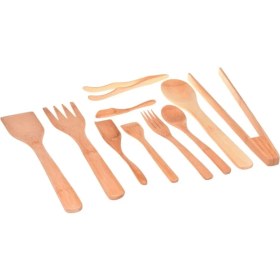 Resim Es Dekor Bambu Violi 10 Parça Mutfak Seti Doğal Sağlıklı Pratik Temizliği Kolay Sıcak Görünüm Şıklık 