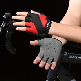 Resim Yazlık Nefes Alabilir Yarım Parmak Bisiklet Eldiveni Erkekler İçin Ayarlanabilir Bilek Kaymaz Fitness Eldivenleri Renkli Hediye 