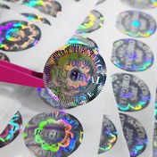 Resim 252 adet/1008 adet Gümüş 2.5cm*2.5cm Gerçek Güvenlik Anti-Sahte Boş Holografik Etiket Sticker 