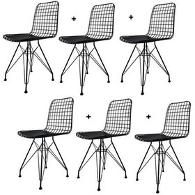 Resim Knsz kafes tel sandalyesi 6 lı mazlum syhsyh ofis cafe bahçe mutf 