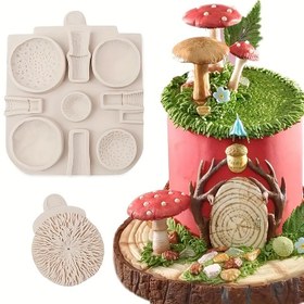 Resim 2 adet Büyülü Orman Mantar Silikon Kalıpları Kek Dekorasyonu için – Detaylı ve Basit Mantar Tasarımları, Fantazi Temalı Partiler ve Günlük Pişirme için İdeal, Mantar Dekoru 