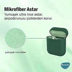 Resim Microsonic Apple AirPods 1. Nesil / 2. Nesil için Kılıf Liquid Silicone Lansman Mint Yeşili [AirPods 1/2 ile Uyumlu Kılıf - Mint] 