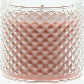 Resim Orta Pembe Üfleme Kristal Cam Fitilli Mum 