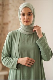 Resim tuvadi Kadın Çağla Yeşili Ceket Bluz Pantolon Üçlü Takım - Ayrobin Tesettür Takım 