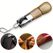 Resim Premium DIY Deri İşçiliği El Dikiş Makinesi - Zencefil Sarısı, Yapay Deri Ürünleri için Hassas Dikiş & Oyma Aracı, Deri İşçiliği Aracı|Vintage Tasarım|Metalik Yapı 