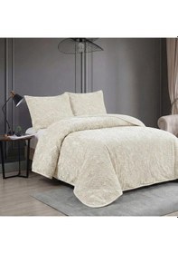 Resim Soft Battaniye Çift Kişilik 220 X 240 Krem Yastık Kılıfı Hediyeli Krem 