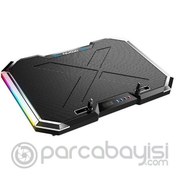 Resim MC Q8 6 Fanlı Oyuncu Notebook Soğutucu Stand Yükseklik Ayarlanabilir Led Işıklı 