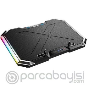 Resim MC Q8 6 Fanlı Oyuncu Notebook Soğutucu Stand Yükseklik Ayarlanabilir Led Işıklı 