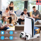 Resim Beboncool IV-P5235 Multifonksiyonel Ps5 Disk/ps5 Dijital Uyumlu LED Şarj Stand Soğutucu Fan 